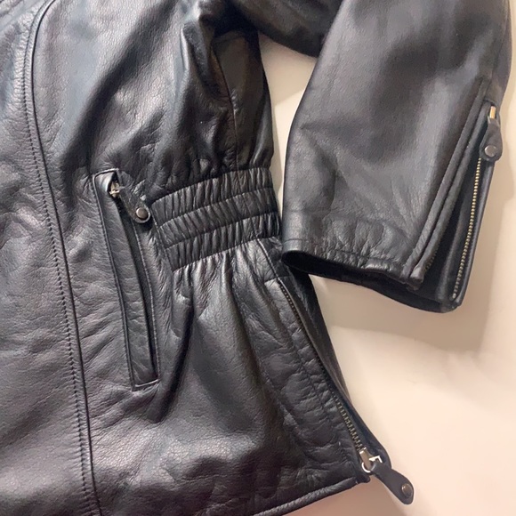 Harley Davidson women’s XL Genuine Leather Black Moto biker jacket outerwear - Picture 8 of 11